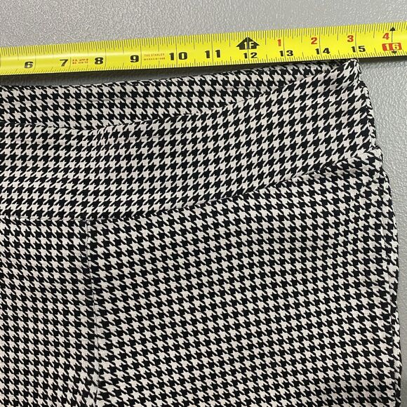 JL JULES & LEOPOLD Pants Houndstooth Plaid Pull-On Tapered Womens L Black White - Picture 5 of 8